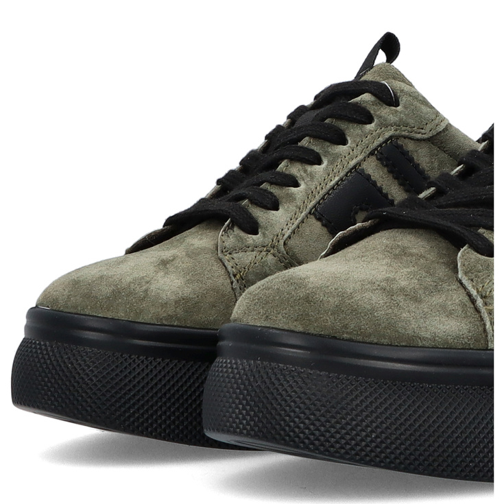 Skórzane sneakersy damskie - FILIPPO DP7175/25 KHAKI