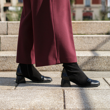 Hiszpańskie botki na obcasie - HISPANITAS HI254219 CZARNE