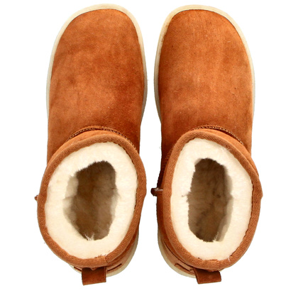 Skórzane śniegowce damskie - RAVINI 23 260 CAMEL