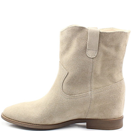 Botki płaskie, bez koturny - TYMOTEO BAKU-P BEŻOWE