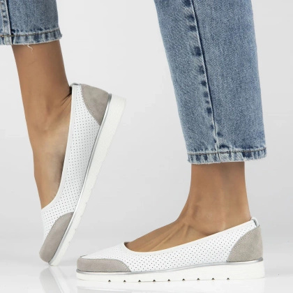 Lekkie ażurowe półbuty skórzane - FILIPPO DP4524/25 BIAŁE