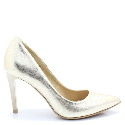 Klasyczne szpilki damskie - TYMOTEO 2659 ZŁOTE