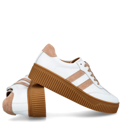 Sneakersy ze skóry naturalnej - FILIPPO DP6776/25 BIAŁE