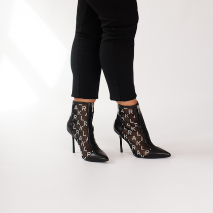 Botki na szpilce premium - KARL LAGERFELD SARABANDE KL30955 CZARNE