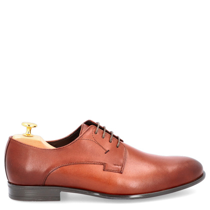 Skórzane półbuty męskie - TAPI C-6951 BRĄZOWE