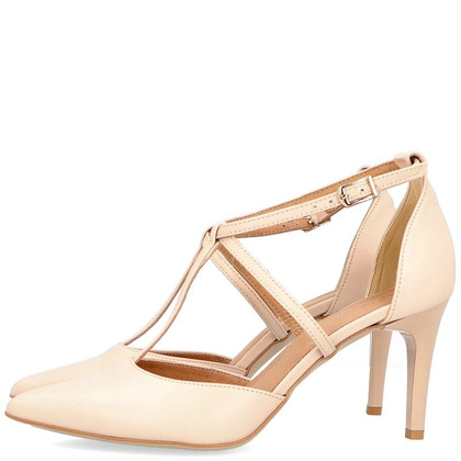 Klasyczne ślubne szpilki - TYMOTEO PANNA BEŻOWE