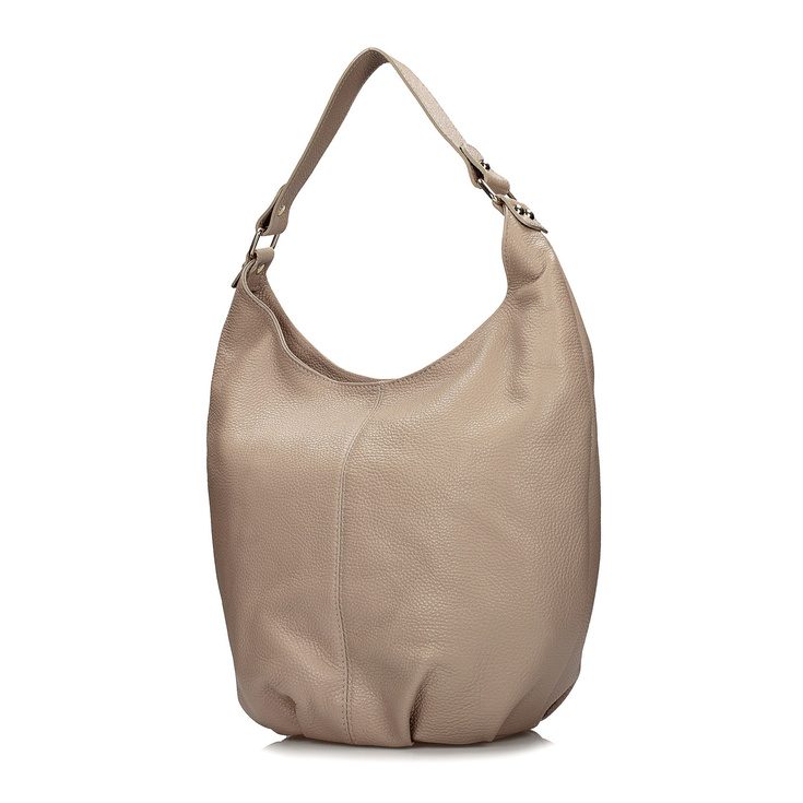 Torebka worek ze skóry - TOSCANIO F118 BEŻOWA