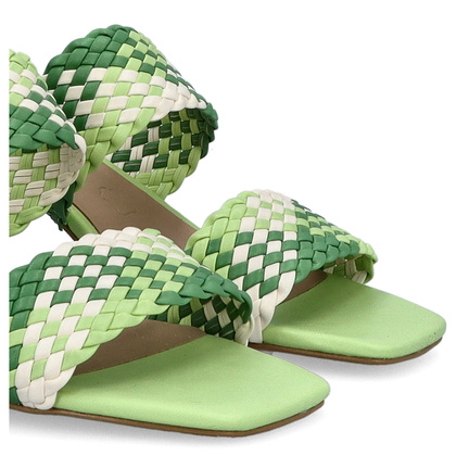 Stylowe klapki na obcasie - CAPRICE 9-27213-42 ZIELONE