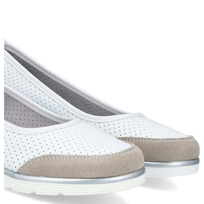 Lekkie ażurowe półbuty skórzane - FILIPPO DP4524/25 BIAŁE