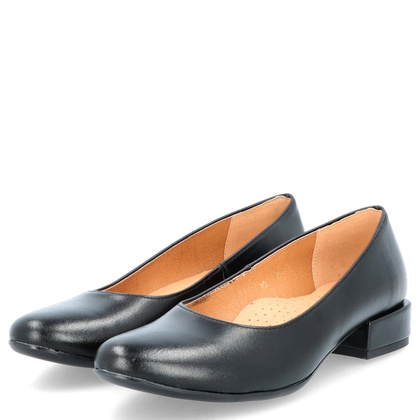 Niskie czółenka z powiększoną tęgością H - TYMOTEO P1019 CZARNE