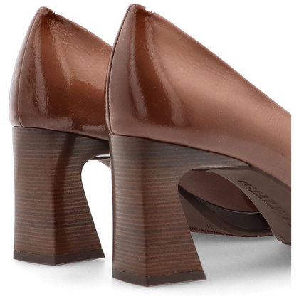 Hiszpańskie czółenka na słupku - HISPANITAS HV254245 BRĄZOWE