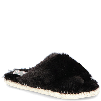 Ekskluzywne klapki z futerkiem - MACARENA VICO CZARNE