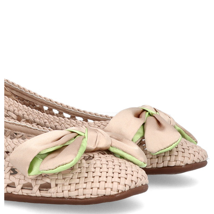 Hiszpańskie baleriny z kokardką - WONDERS CH-1001 BEŻOWE