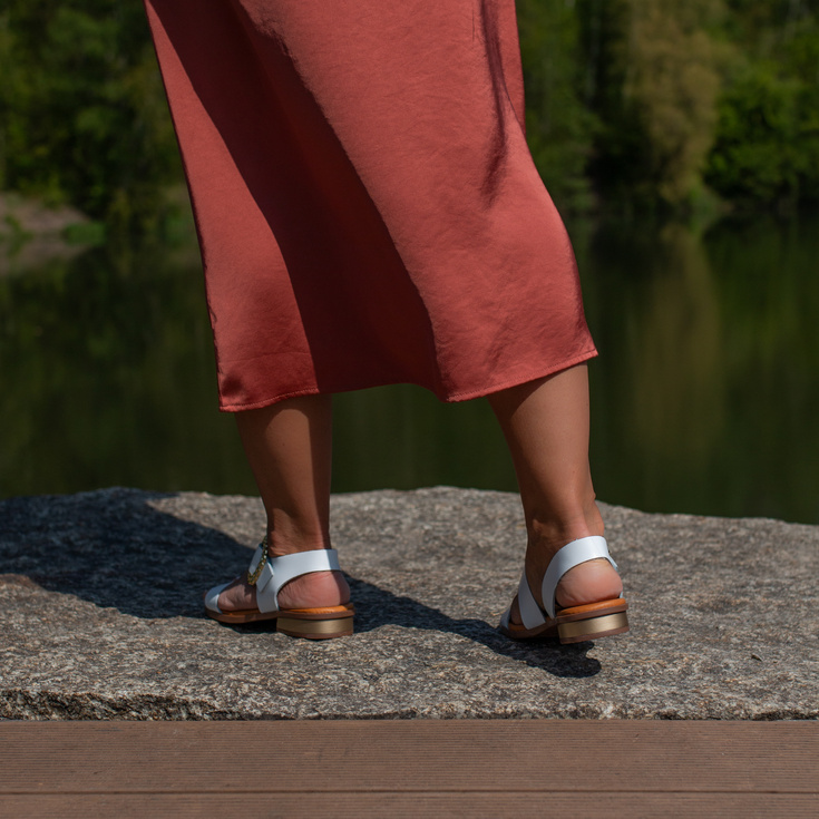 Eleganckie sandały ze skóry - OH! MY SANDALS 5581 BIAŁE