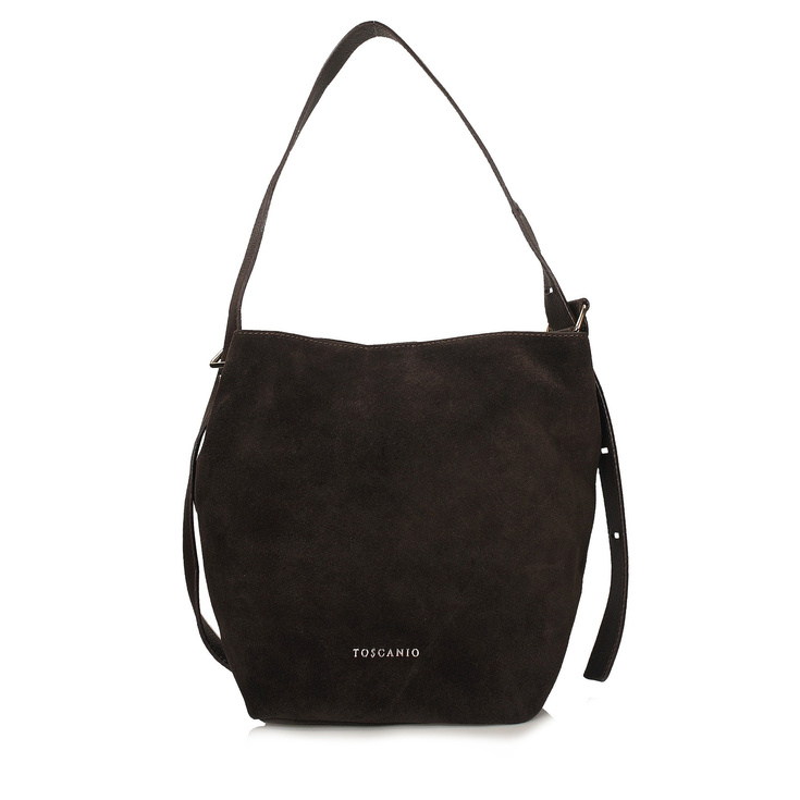 Torebka skórzana - TOSCANIO G100 CIEMNY BRĄZ