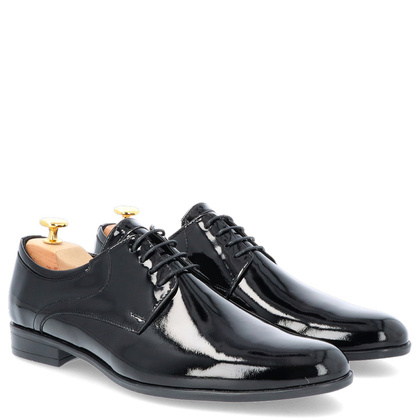 Lakierowane półbuty męskie - TAPI H-6914 CZARNE