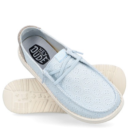 Lekkie półbuty damskie - HEY DUDE WENDY EYELET LACE 43128 BŁĘKITNE