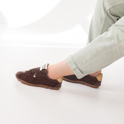 Hiszpańskie sneakersy premium - WONDERS AP-2103 BRĄZOWE