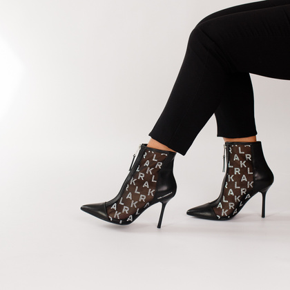 Botki na szpilce premium - KARL LAGERFELD SARABANDE KL30955 CZARNE