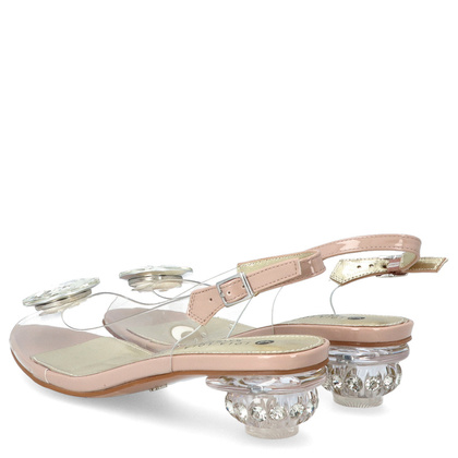 Sandały silikonowe na niskim obcasie - SCAVIOLA S-224 BEŻOWE