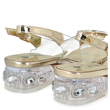 Płaskie sandały silikonowe - SCAVIOLA S-219 ZŁOTE