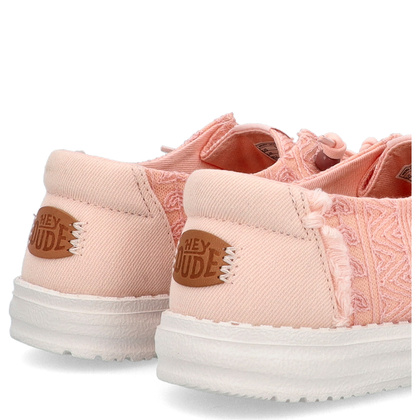 Lekkie półbuty damskie - HEY DUDE WENDY CROCHET LACE 43112 RÓŻOWE
