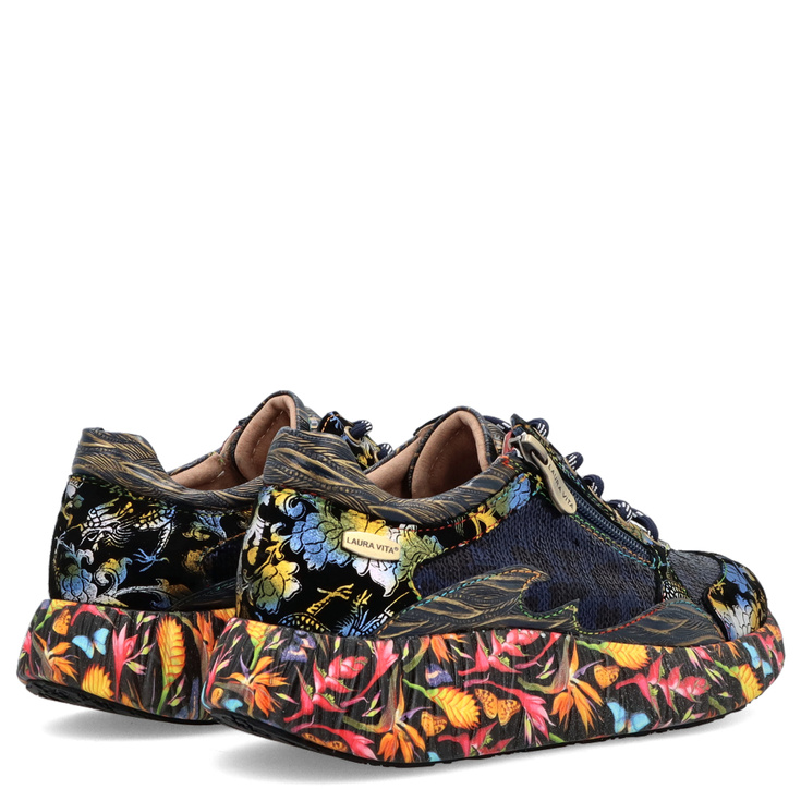 Zdobne sneakersy damskie - LAURA VITA NIKITO 09 GRANATOWE