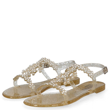 Silikonowe płaskie sandały - SCAVIOLA G-64 ZŁOTE