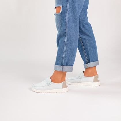 Lekkie półbuty damskie - HEY DUDE WENDY EYELET LACE 43128 BŁĘKITNE