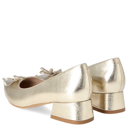 Czółenka na niskim obcasie - KOTYL 9925 ZŁOTY LICO