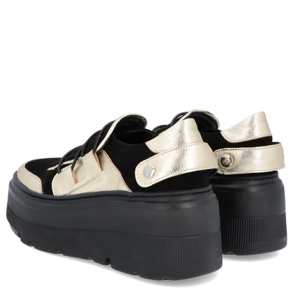 Sneakersy na lekkiej podeszwie - TYMOTEO R1001 CZARNO-ZŁOTE