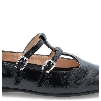 Hiszpańskie baleriny z paskami - WONDERS A-86131 CZARNE