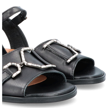 Płaskie sandały ze skóry - TYMOTEO G1060 CZARNE