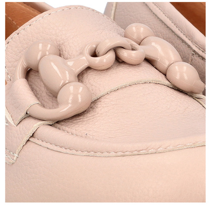 Półbuty z designerską ozdobą - TYMOTEO G1035 BEŻ