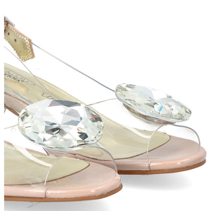 Sandały silikonowe na niskim obcasie - SCAVIOLA S-224 BEŻOWE