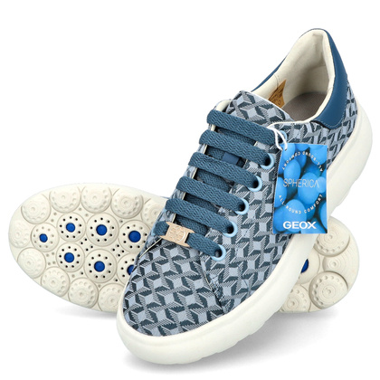 Lekkie sneakersy damskie - GEOX D.SPHERICA D55TCD NIEBIESKIE