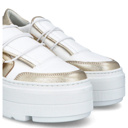 Sneakersy na lekkiej podeszwie - TYMOTEO R1001 BIAŁO-ZŁOTE