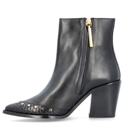 Skórzane kowbojki na słupku - GIOSEPPO 73577 CZARNE