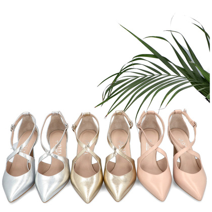 Eleganckie szpilki ślubne - KOTYL 3703 BEŻOWE