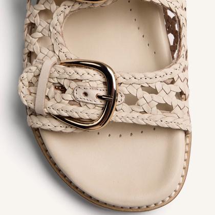 Plecione klapki damskie - GIOSEPPO 79032 KREMOWE