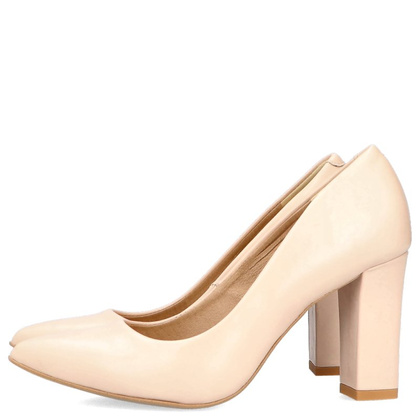 Czółenka ślubne ze skóry - TYMOTEO LAND BEŻOWE