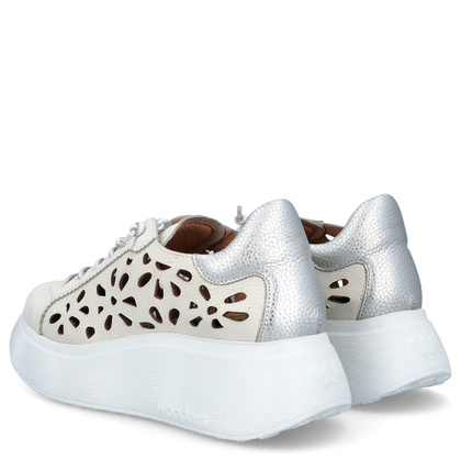 Ażurowe sneakersy damskie - WONDERS A-3621 BIAŁE