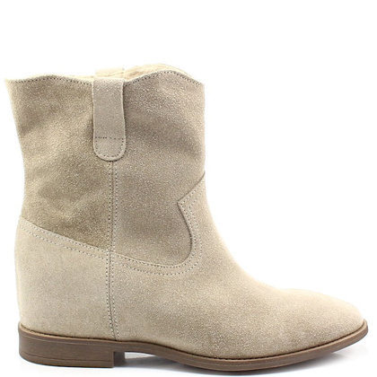 Botki płaskie, bez koturny - TYMOTEO BAKU-P BEŻOWE