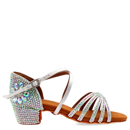 Profesjonalne elastyczne buty do tańca latino - TYMOTEO D10 Taneczne BIAŁE  3CM