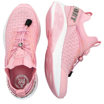 Sneakersy z siateczki premium - PLEIN SPORT SAES USC0751 RÓŻOWE