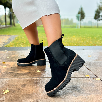 Skórzane sztyblety damskie - FILIPPO DBT4805/24 CZARNE