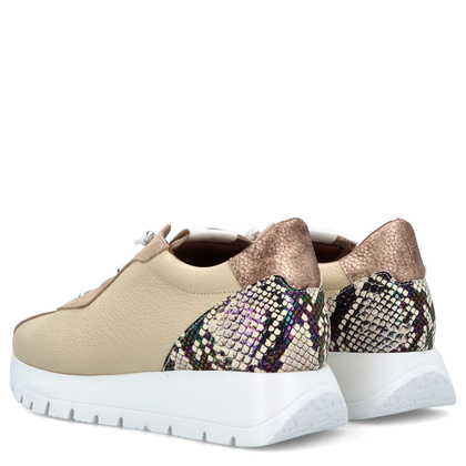 Hiszpańskie sneakersy premium - WONDERS A-2495 BEŻOWE