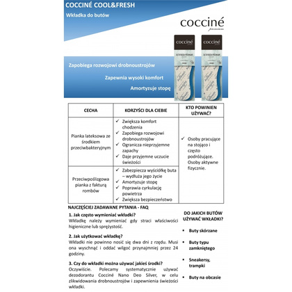 COCCINE ACTIFRESH PREMIUM - wkładki odświeżające, antybakteryjne