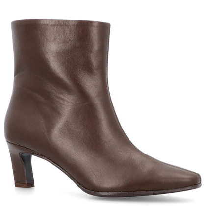 Skórzane botki na obcasie - TYMOTEO G1076 CZEKOLADOWE LICO