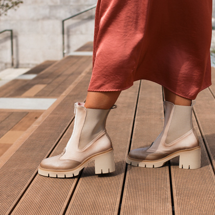 Botki na platformie - HISPANITAS HI254280 BEŻOWE